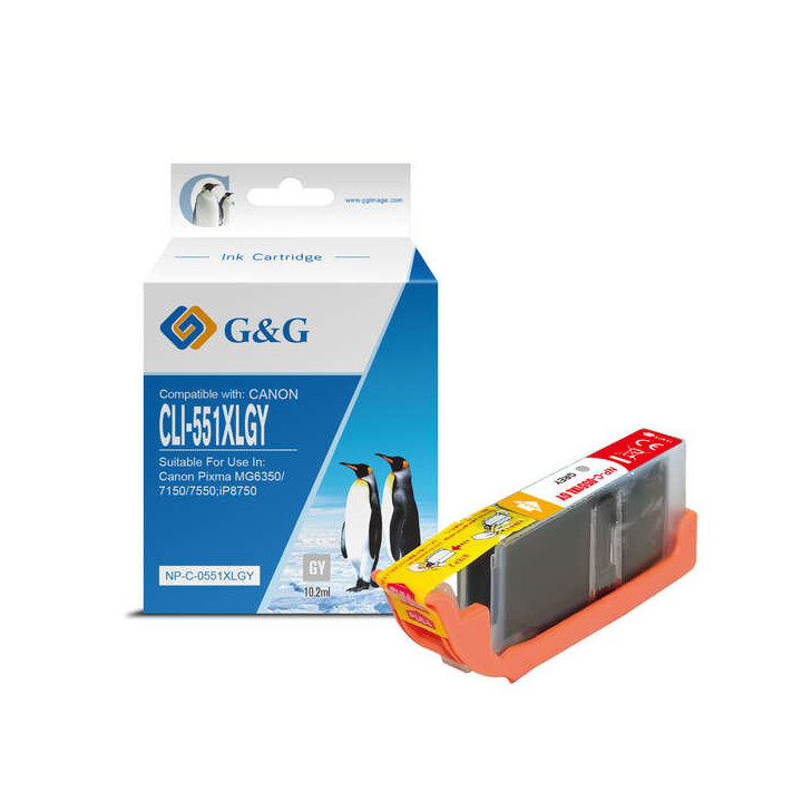 G&G Canon CLI551XL Gris Cartucho de Tinta Generico - Reemplaza 6447B001/6512B001