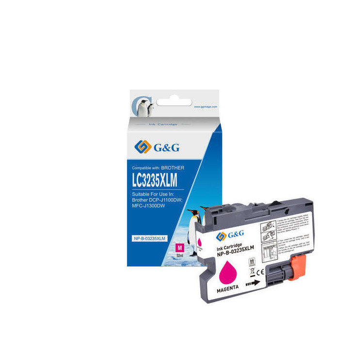 G&G Brother LC3235XL/LC3233 Magenta Cartucho de Tinta Generico - Reemplaza LC3235XLM/LC3233M