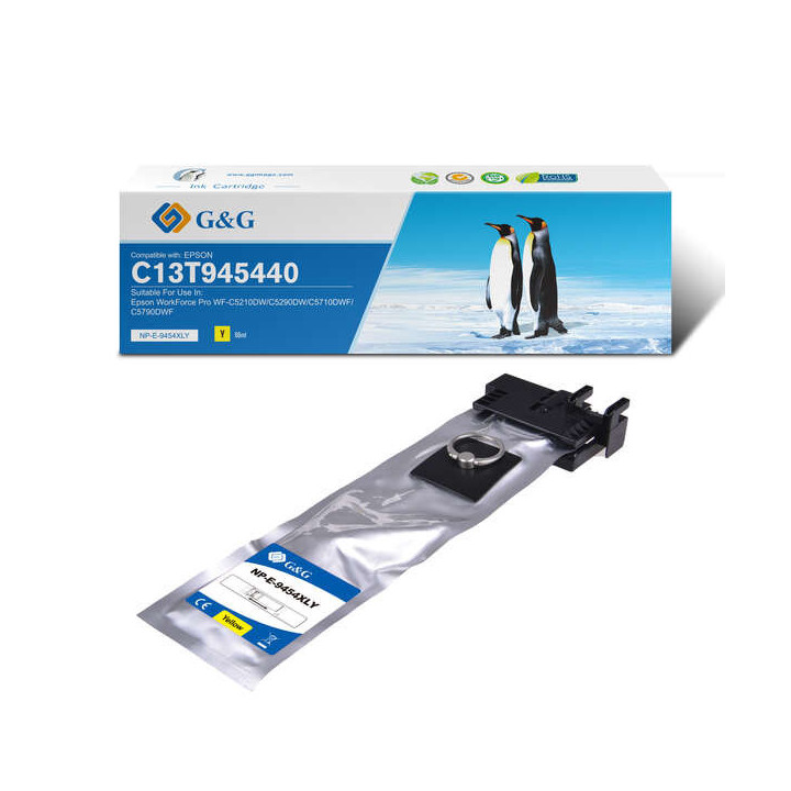 G&G Epson T9454 Amarillo Cartucho de Tinta Pigmentada Generico - Reemplaza C13T945440