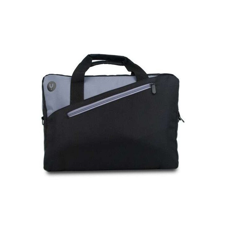 NGS Ginger Maletin para Portatil 14" - Acolchado Interior - 2 Compartimentos y Bolsillo Exterior - Color Negro/Gris