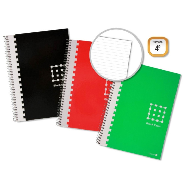 Golden Cuaderno Espiral 4º 80 Hojas 60grs 1 Raya - Margen Remarcado - Tapa Extradura - Colores Surtidos