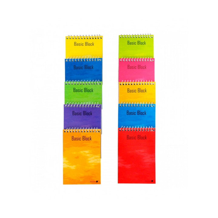 Golden Cuaderno Espiral Superior 12º (85x125mm) 80 Hojas 60gr Cuadricula - Tapa Plastificada - Margen Remarcado - Colores Surt