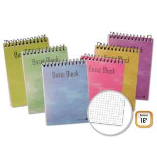 Golden Cuaderno Espiral Superior 16º Apaisado (102x71mm) 80 Hojas 60gr Cuadricula - Tapa Plastificada - Margen Remarcado - Col