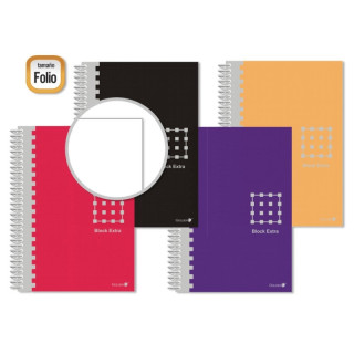 Golden Cuaderno Espiral Folio 80 Hojas 60grs Liso - Margen Remarcado - Tapa Extradura - Colores Surtidos