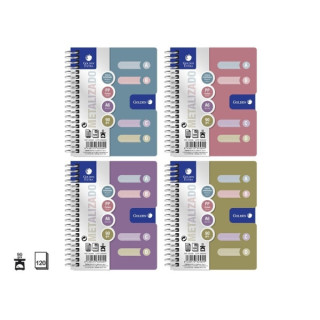 Golden Pack de 12 Cuadernos A6 120 Hojas 90gr Cuadricula 5x5 - Tapa Polipropileno - 4 Separadores - Colores Metalizados Surtido