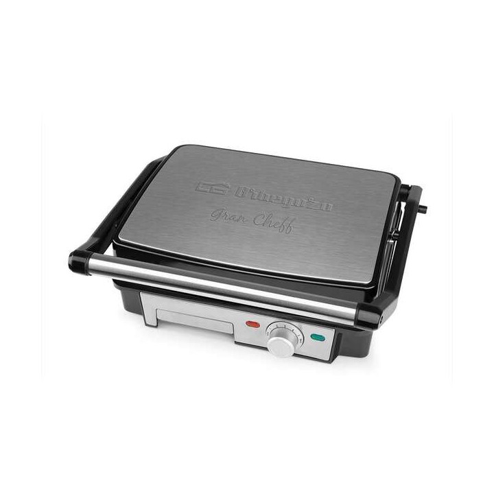 Orbegozo 4560 Grill Multifuncion - Cocina sin Aceite con Potencia de 2200W - Superficie Antiadherente - Placas Abatibles 180º
