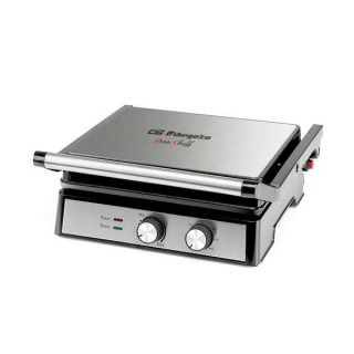 Orbegozo 4580 Grill Multifuncion - Cocina sin Aceite con Potencia de 2000W - Amplia Superficie de Coccion Abatible - Antiadhere