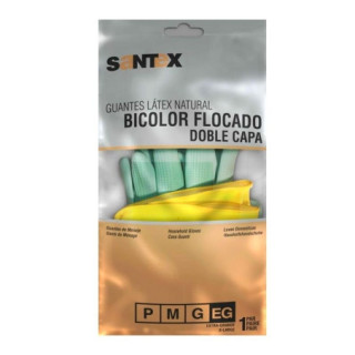 Santex Guantes de Latex Talla M - Doble Capa - Interior Algodon Flocado - Palma y Dedos Texturizados - Conforme (UE) 2016/425 -