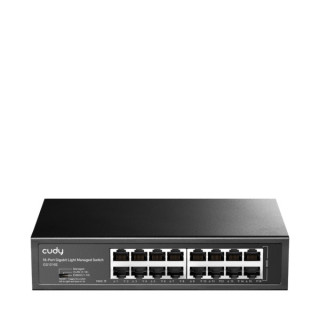 Cudy Switch Gigabit de 16 Puertos - Facil Administracion - Carcasa de Metal para Montaje en Rack - Plug and Play - Kit de Monta