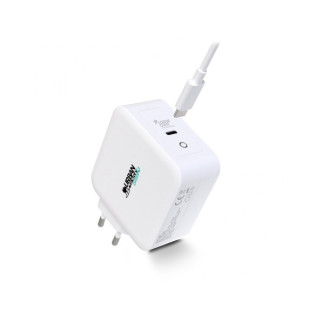 Urban Factory Cyclee Cargador de Pared USB-C GaN de 100W - Diseño Ecologico - Cable USB-C/USB-C de 2m - Color Blanco