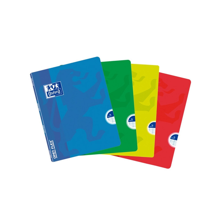 Oxford School Classic Openflex A5 Libreta Grapada - Tapa de Plastico Resistente - 1 Linea con 2 Margenes - 48 Hojas - Colores S