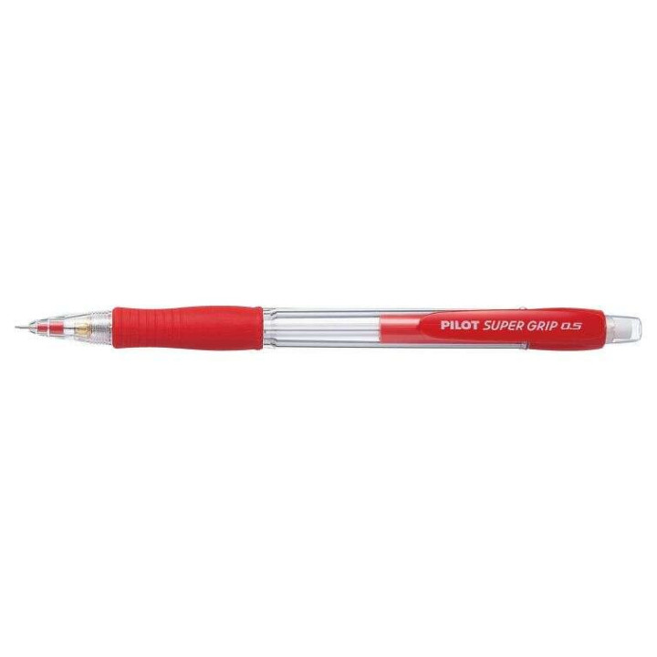 Pilot Portaminas SuperGrip H185 - Trazo 0.5mm - Mina HB - Cuerpo Rojo
