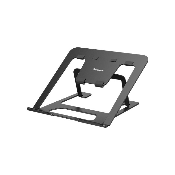 Fellowes Alumia Elevador para Portatil hasta 15" - 6 Ajustes de Altura - Fabricado en Aluminio - Base Antideslizante - Color Ne