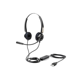 Urban Factory Movee Auriculares Supraaurales de Diadema - Mando a Distancia - Conexion USB-A Plug & Play - Color Negro