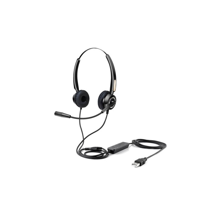 Urban Factory Movee Auriculares Supraaurales de Diadema - Mando a Distancia - Conexion USB-A Plug & Play - Color Negro