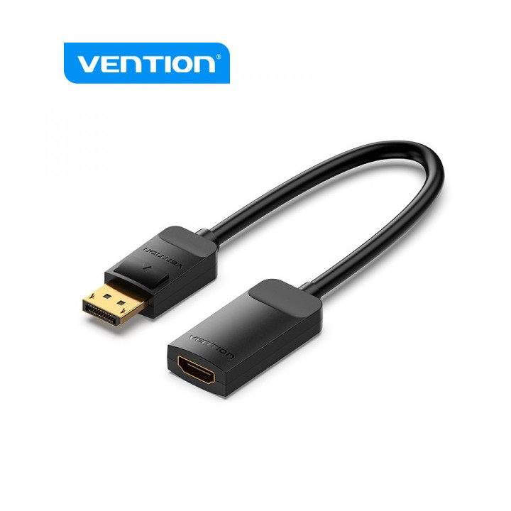 Vention Conversor DP Macho a HDMI Hembra 4K 60Hz - 0.15m - Color Negro