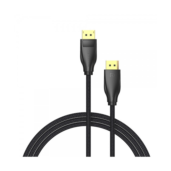 Vention Cable DisplayPort 1.4 8K DP Algodon Trenzado - 1.5m - Color Negro