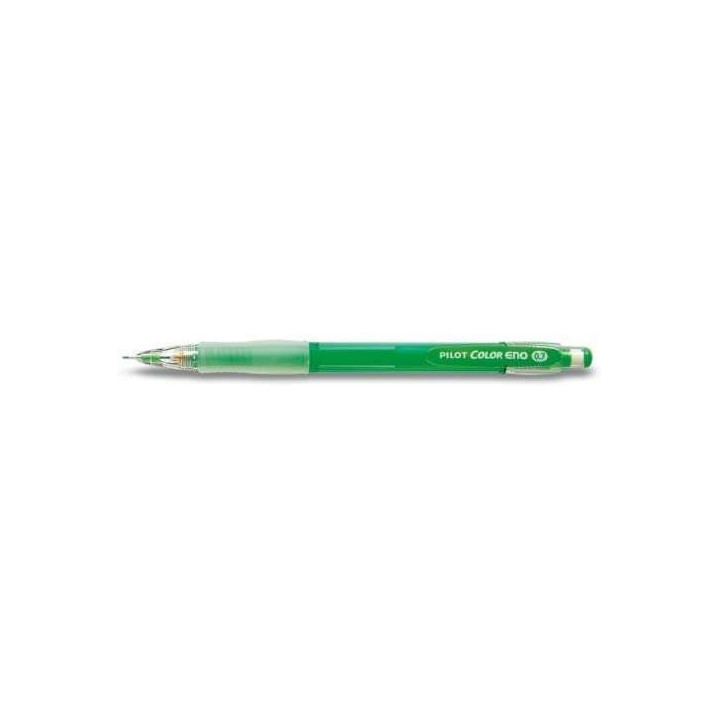 Pilot Color Eno H-197 Portaminas 0.7mm - Grip de Goma - Goma de Borrar - Mina de Color Verde