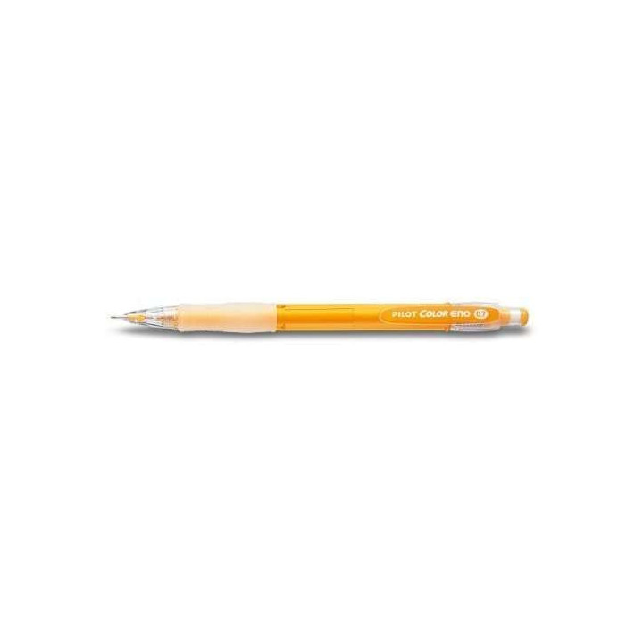 Pilot Portaminas Color Eno H-197 - Trazo 0.7mm - Grip de Goma - Goma de Borrar - Mina Color Naranja