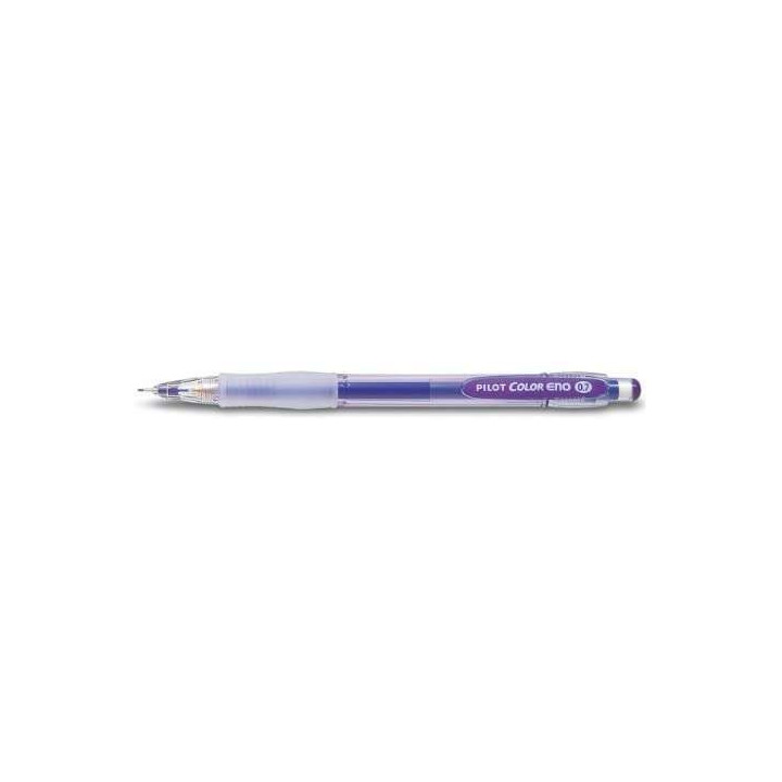 Pilot Portaminas Color Eno H-197 - Trazo 0.7mm - Grip de Goma - Goma de Borrar - Mina Color Violeta