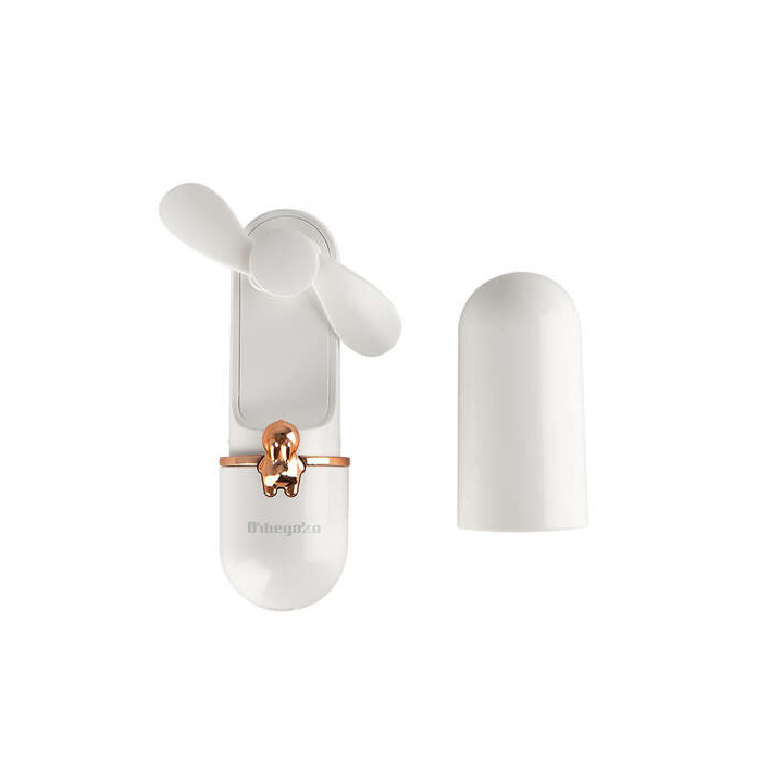 Orbegozo HF 2500 Ventilador de Mano Elegancia Portatil - 2 Velocidades de Ventilacion - Diseño Compacto y Elegante -Funda Prot