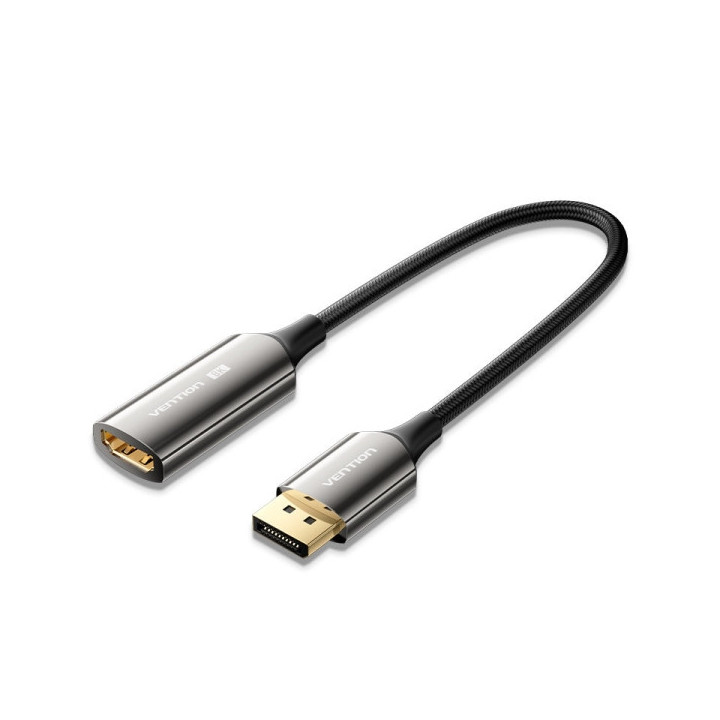 Vention Adaptador Displayport 1.4 8K Macho a HDMI 2.1 8K Hembra - 0.25m - Trenzado - Color Negro