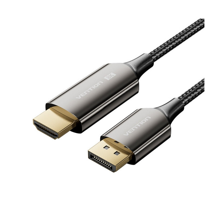 Vention Cable DisplayPort Macho 1.4 8K a HDMI 2.1 8K - 1.8m - Trenzado - Color Negro