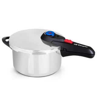 Orbegozo HP 4006 Olla a Presion de Acero Inoxidable 18/10 - Capacidad 4 Litros - Cinco Sistemas de Seguridad - Fondo Termo Difu