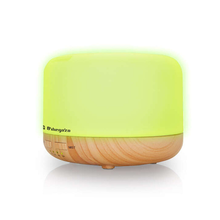 Orbegozo HUA 4000 Humidificador de Aromaterapia Ultrasonico Vapor Frio - 400ml - 30ml/H Temporizador - 7 Colores - Silencioso I