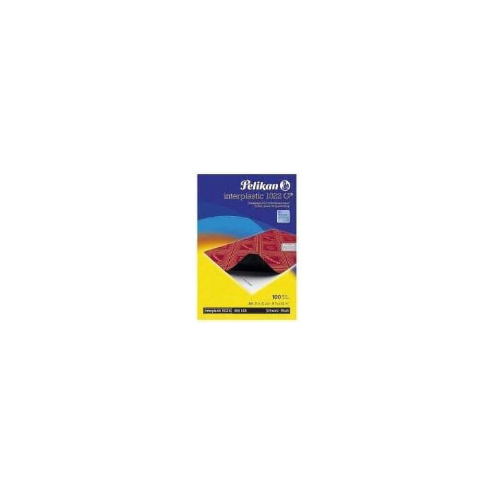 Pelikan Paquete de 10 Papel Carbon Interplastic 1022G - Ideal para Copias Precisas y Limpias - Color Negro