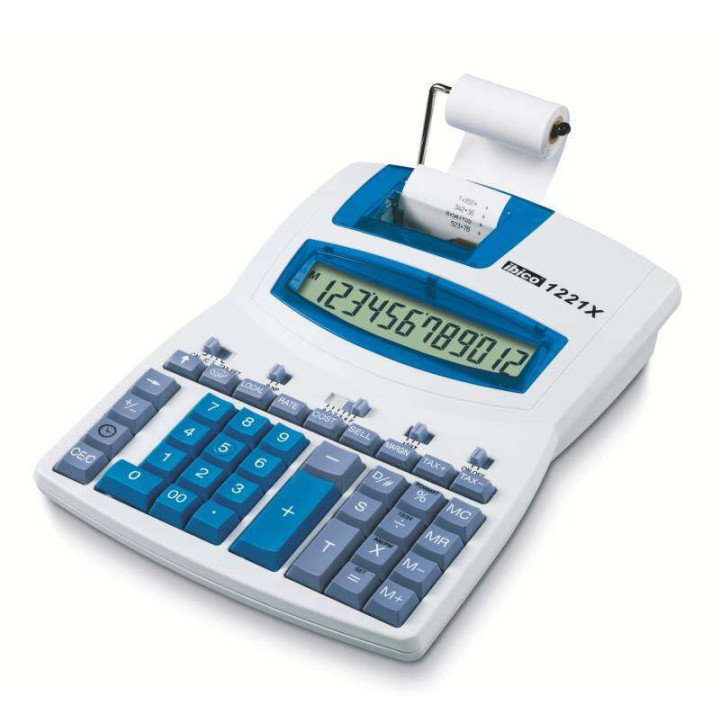 Ibico 1221x Calculadora Semi-Profesional Pantalla LCD 12 Digitos - Impresion a 2 Colores - Velocidad de Impresion 2.4 Lineas po