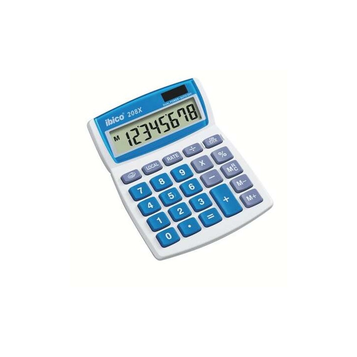 Ibico 208X Calculadora de Escritorio - Teclas Grandes - LCD de 8 dígitos - Funcion de Prorroga
