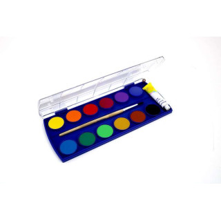Pelikan Acuarelas Escolares - 12 Colores - Acuarela Escolar F355 - Caja de 12 Colores + 1 Pincel - Faciles de Diluir - Resisten
