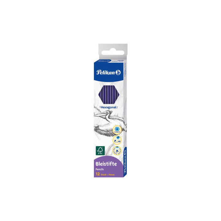 Pelikan Lapiz Hexagonal de Madera HB - Punta de Grafito - Mina Resistente
