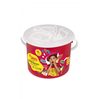 Jovi Super Bucket Pack 6 Pastillas de Plastilina 50gr + Accesorios - Pasta Vegetal - No Se Seca - sin Gluten - Inocua - Facil d
