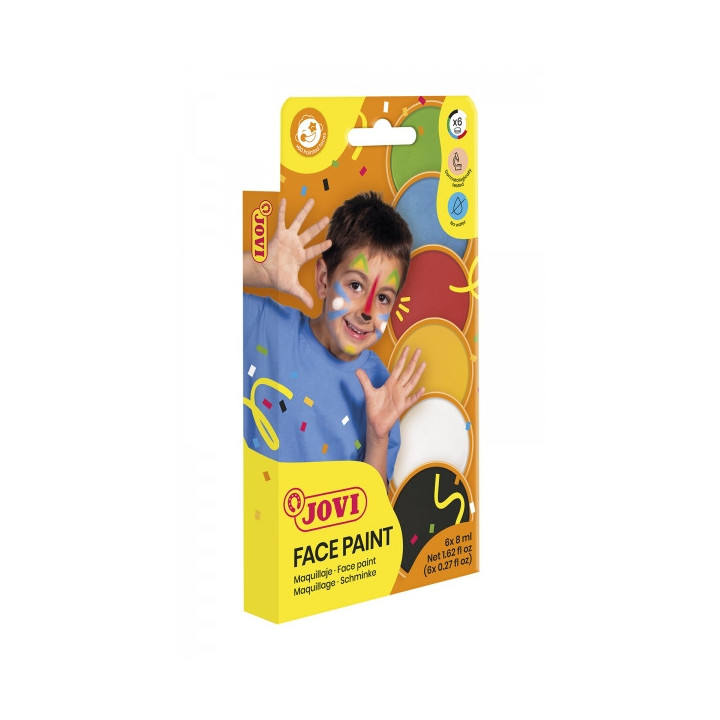 Jovi Estuche de 6 Botes Maquillaje Crema - Hipoalergenico - Base Grasa - Facil Aplicacion y Retiro - Gran Cubricion - Mezclable