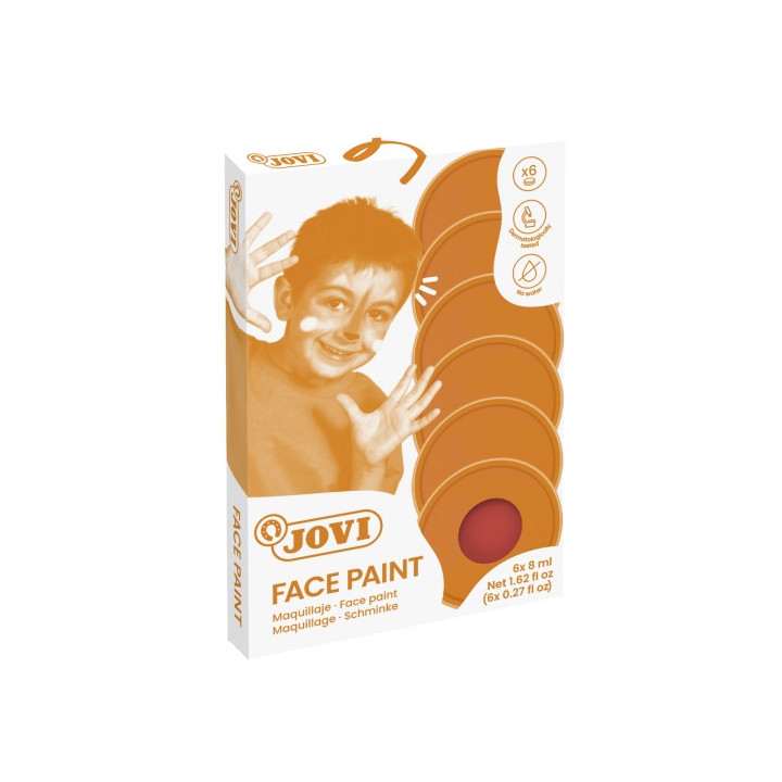 Jovi Estuche de 6 Botes 8ml Maquillaje Crema - Hipoalergenico - Base Grasa - Facil Aplicacion - Gran Cobertura - Colores Mezcla