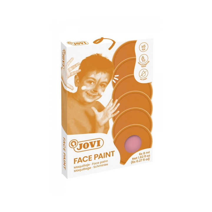 Jovi Estuche de 6 Botes Maquillaje Crema - Hipoalergenico - Base Grasa - Facil Aplicacion - Gran Cobertura - 12 Colores Mezclab