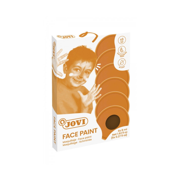 Jovi Estuche de 6 Botes 8ml Maquillaje Crema - Hipoalergenico - Base Grasa - Facil Aplicacion - Gran Cubricion - 12 Colores Mez