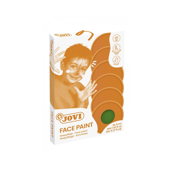 Jovi Estuche de 6 Botes Maquillaje Crema - Hipoalergenico - Base Grasa - Facil Aplicacion - Gran Cobertura - sin Parabenos - Fa