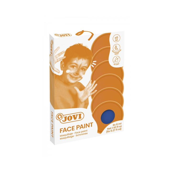 Jovi Estuche de 6 Botes 8ml Maquillaje Crema - Hipoalergenico - Base Grasa - Facil Aplicacion y Retiro - Gran Cubricion - Mezcl