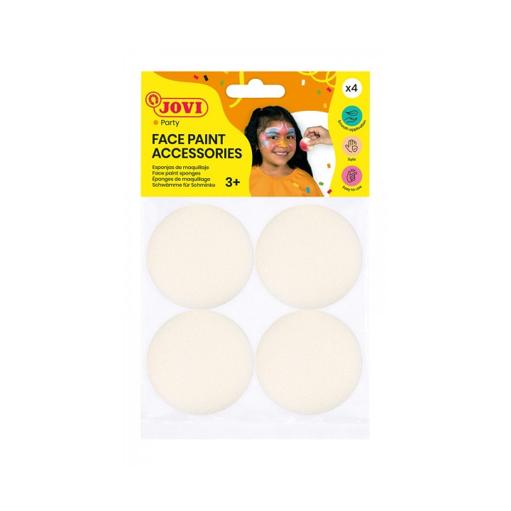 Jovi Accessories Bolsa con 4 Esponjas de Maquillaje - Alta Densidad - Acabado Uniforme - Reutilizables - Ideales para Bases y D