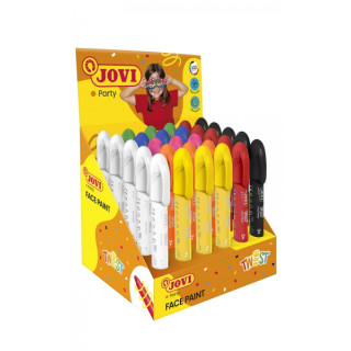 Jovi Twist Face Paint Expositor 30 Sticks de Maquillaje - Base Agua - Facil Aplicacion - para Todo Tipo de Pieles - Gran Capaci