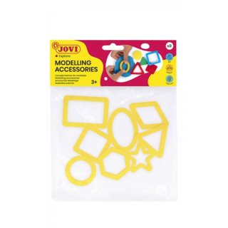 Jovi Bolsa Colgable con 8 Moldes de Corte Figuras Geometricas - Moldes de Plastico para Plastilina - Facil de Usar - Duraderos