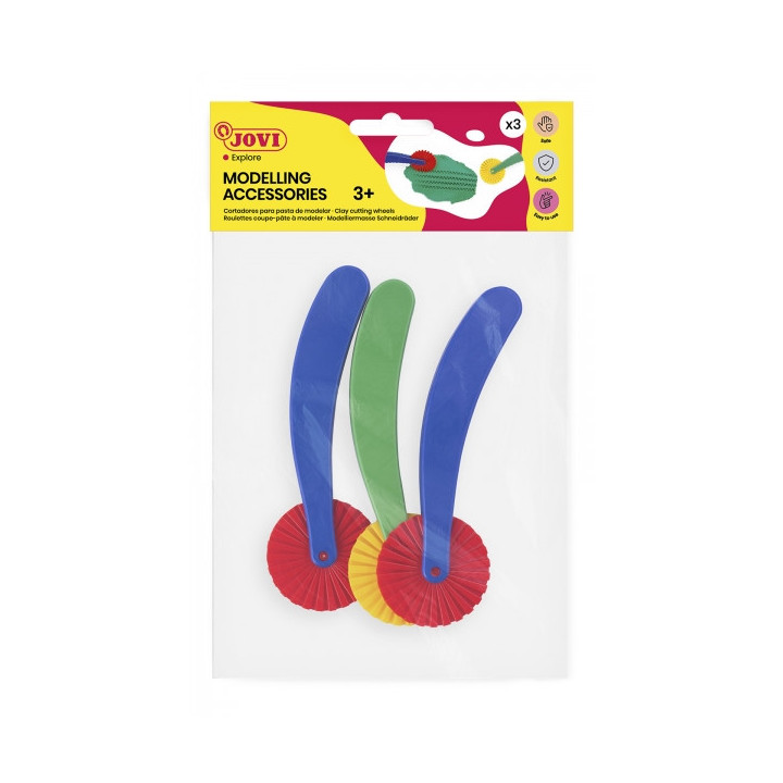 Jovi Modelling Complements Bolsa con 3 Rodillos Cortadores - Ruedas de Corte Diferentes Formas - Ideal para Manualidades - Faci