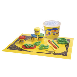 Jovi Soft Dough Blandiver Cubo 4 Botes 50gr + Accesorios - Blanda y Flexible - Facil de Amasar y Moldear - Ideal para Iniciacio