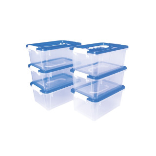 Jovi Pack de 6 Baules para Almacenaje Escolar 280x190x130mm - Ideal para Material Escolar y Juguetes - Facil de Apilar - Cuerpo