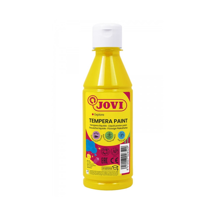 Jovi Tempera Paint Tempera Liquida 250ml - Base Agua - Lista para Usar - Alto Poder Cubriente - Secado Rapido - Excelente Fluid