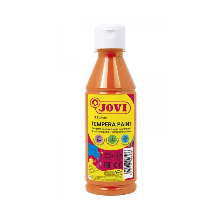 Jovi Tempera Paint Tempera Liquida 250ml - Base Agua - Lista para Usar - Alto Poder Cubriente - Secado Rapido - Excelente Fluid
