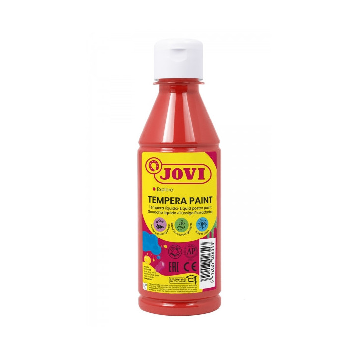 Jovi Tempera Paint Tempera Liquida 250ml - Base Agua - Lista para Usar - Alto Poder Cubriente - Secado Rapido - Excelente Fluid